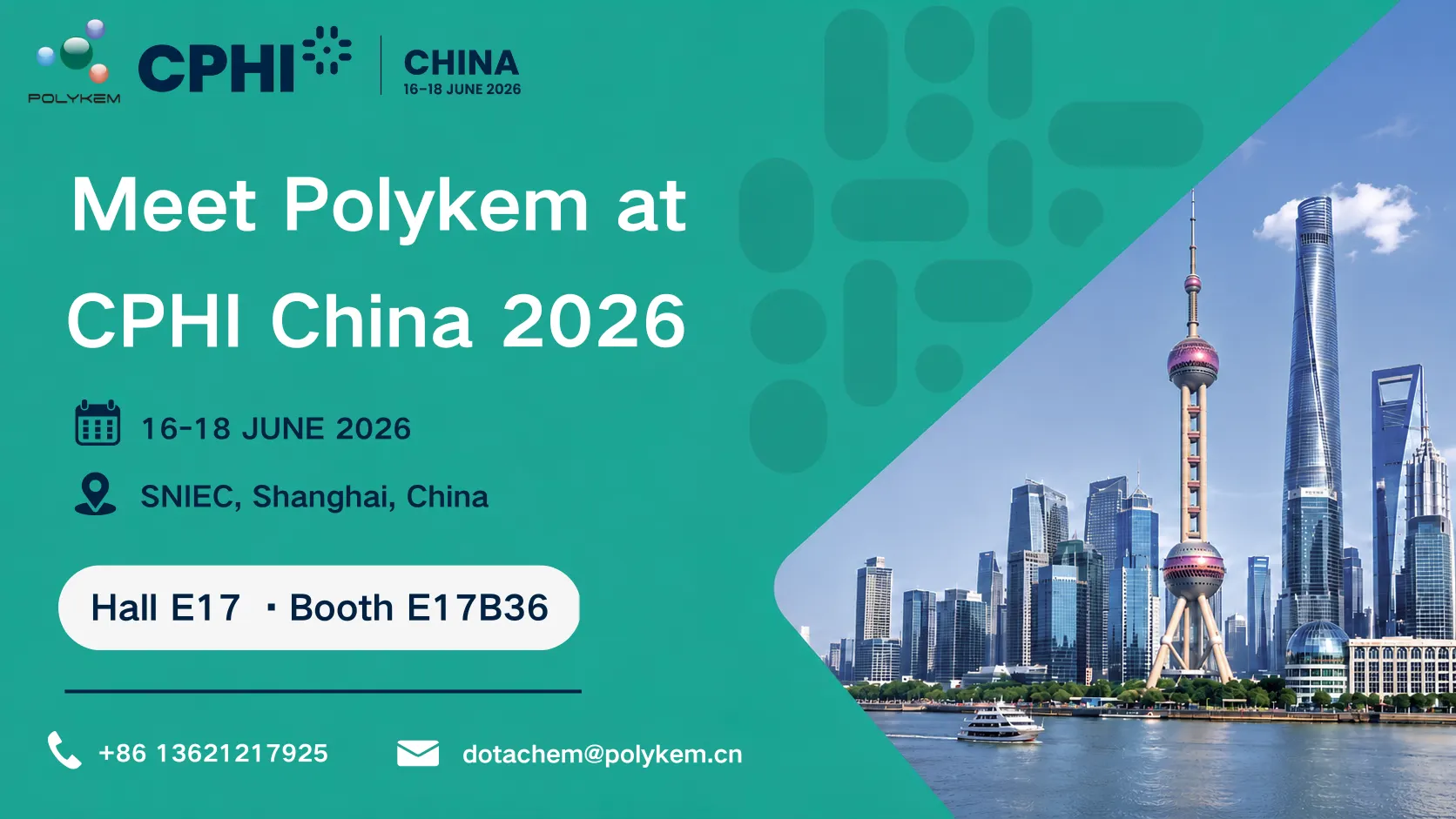Polykem exposera au CPHI et PMEC Chine 2026